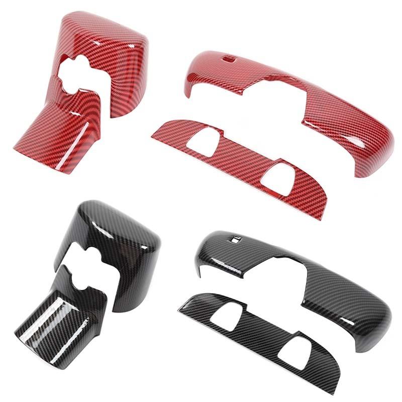 Interior Rearview Mirror Panel Decoration Protective Cover For Dodge Challenger 2015 Up Car Interior Accessories