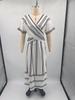 European & American V-neck Ruffle Big Swing Summer Dress - Women's Short Sleeve