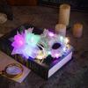 Karnevalsparty Maskenball Maske Spitze Elegant Venezianisch Aufleuchtende Maske Seitenblume Elektronische LED Halbgesichtsmaske Party Make-up Ball