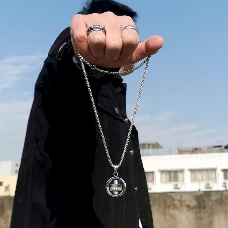 Men's Hip Hop Rotating Titanium Steel Cross Pendant Necklace