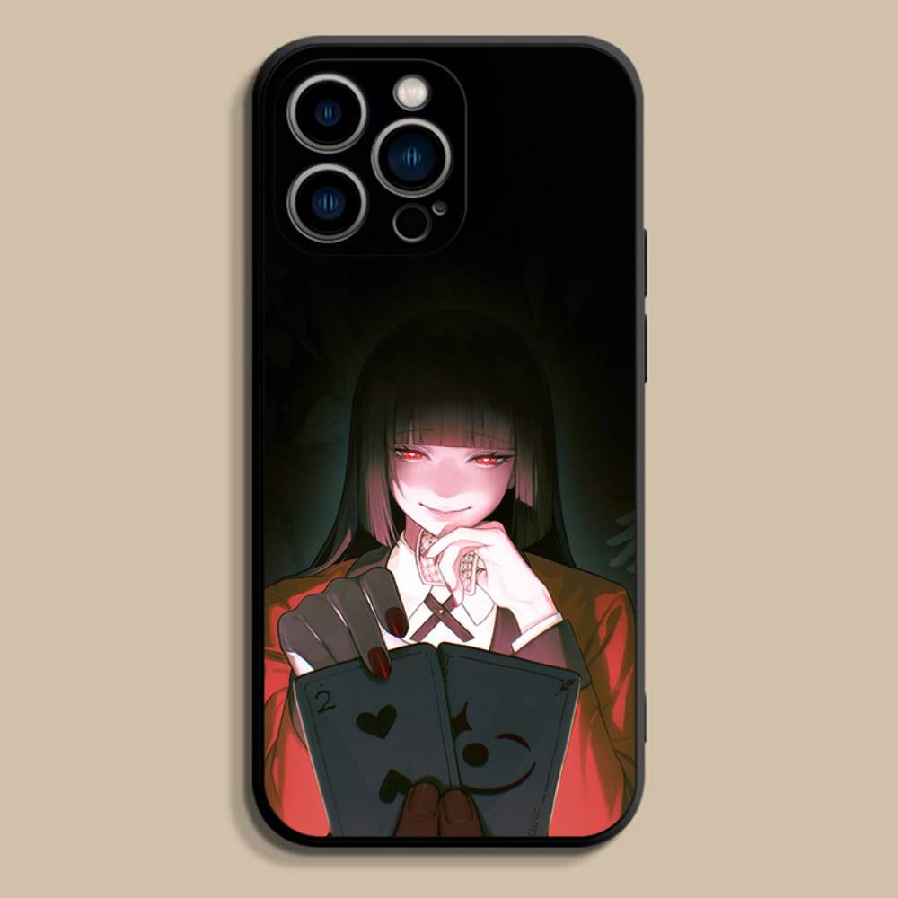 J-Jabami Y-Yumeko Anime Phone Case For iPhone 17,16,15,14,13,12,Pro,Max,Plus,E,SE4,Air,Mini Black Soft Cover