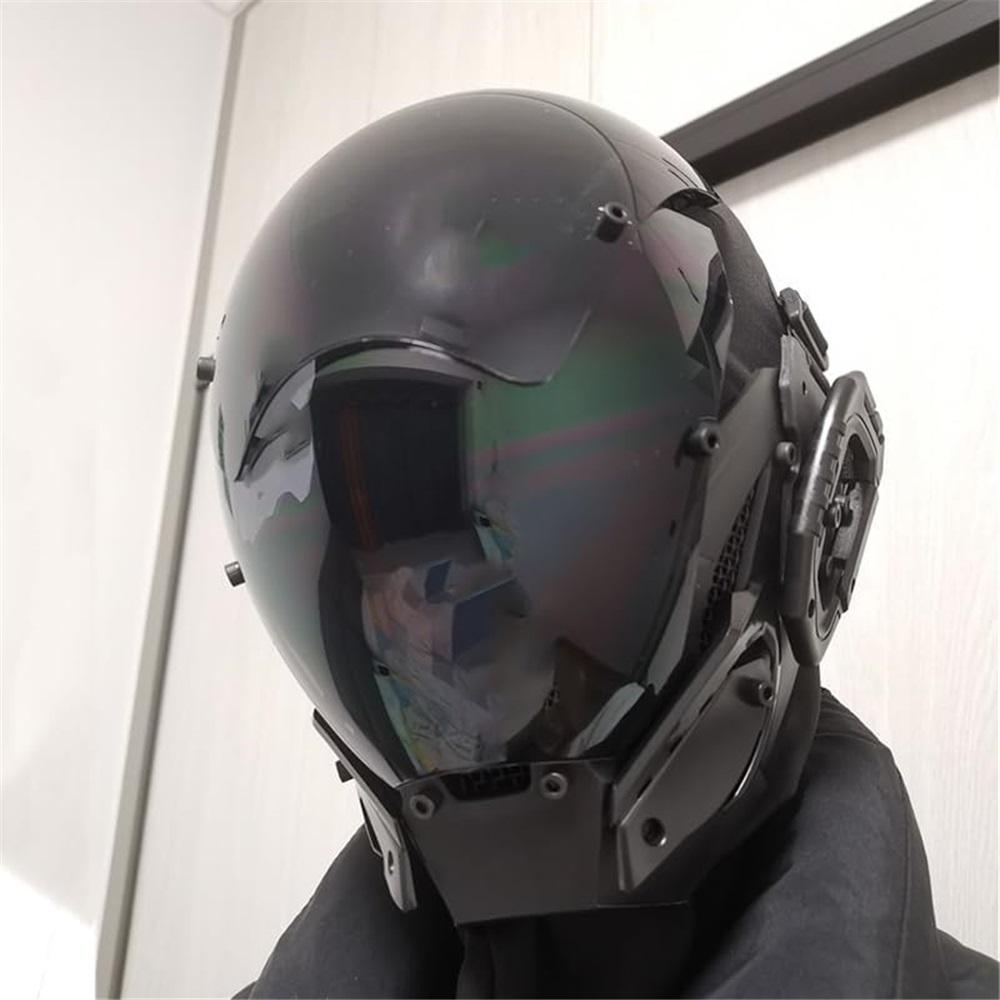 Kybergotický Punkový Helmový Maska pro Muže Motocyklová Futuristická Techwear Maska Cosplay Halloween Party Hudební Doplňky