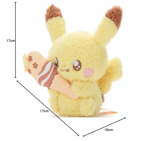 PokéPeace Plush Toy (Sweets Ver.) Pikachu Plush Toy, Approximately 17cm Tall