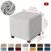 Premium 1PC Soft Velvet Ottoman Stool Cover Stretch Square Footstool Covers Living Room All-inclusive Footrest Slipcovers housse de pouf