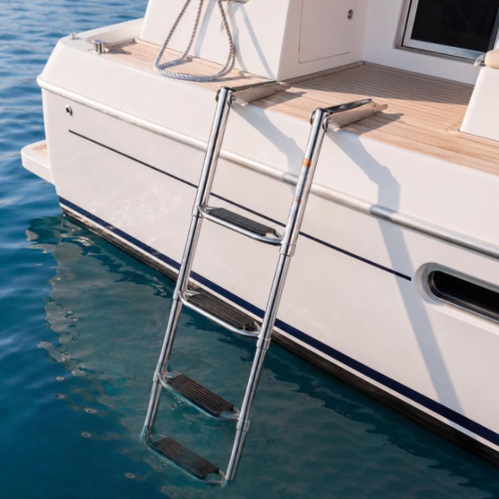 Marine Boarding Ladder AntiSlip Retractable Boat for Swim Decks