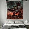 DOOM The Dark Ages Wall Tapestry Aesthetic Wall Hanging Printed Fabric Blanket Decorative Tapestries for Bedroom Living Room Home Decor