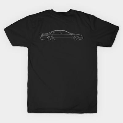 Asian Size Men Print T-shirt Front/Profile Chevy Impala Ss - Stencil, White No-Cut Heat Transfer Print Cotton Tshirt