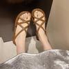 Fashion Summer Women's Sandals 2025 New Summer Flat Bottom Casual Beach Shoes Open Toe Non-slip Soft Roman Sandals Flat Casual Shoes