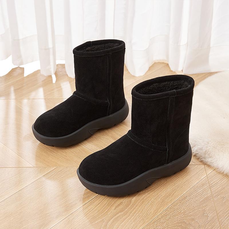 

Обувь из натуральной кожи, зимние сапоги, теплые хлопковые ботинки для женщин, чтобы согреться 39 чёрный