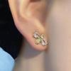 Luxury Golden Zircon Bee Stud Earrings for Women Cute Small Crystal Rhinestone Animal Insect Honeybee Earring Fashion Jewellry