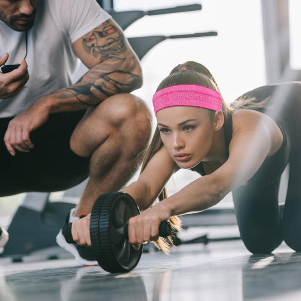 2/5PCS Sports Headband Fitness Hair Bands Versatile Moisture Wicking Workout Sweat Bands Breathable for Yoga Tennis Basketball