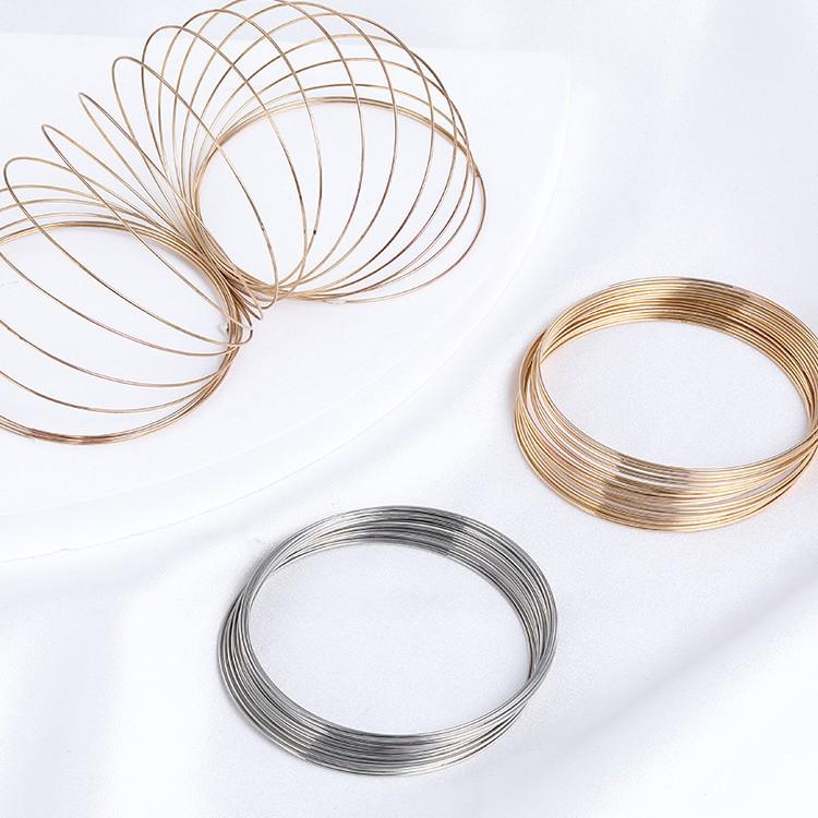 Copper-Plated 14K Gold Steel Wire Bracelet Ring - DIY Jewelry Accessory