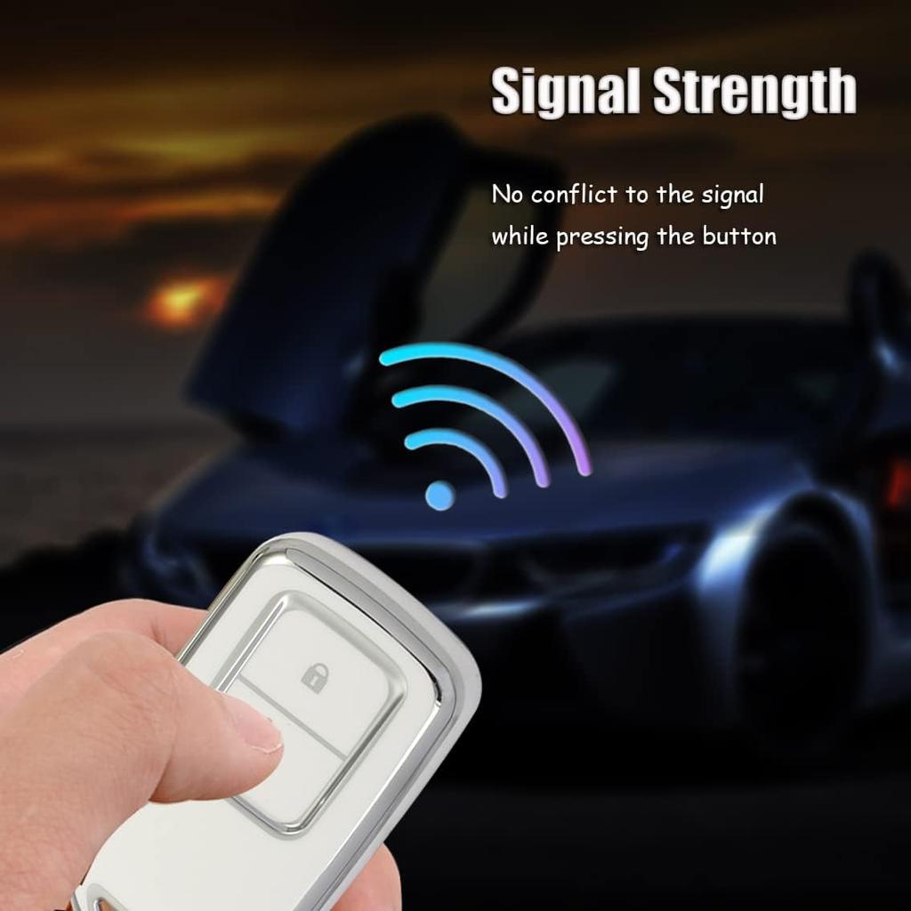 HIBEYO 2 Button Key Fob Cover for Honda CR-V HR-V Odyssey Vezel Crosstour Spirior Jade Crider Civic CRV Avancier URV Acura CDX ILX Accessories with