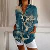 Womens Button Down Shirt  Long Sleeve Shirts For Women Print Graphic  Blouse Top
