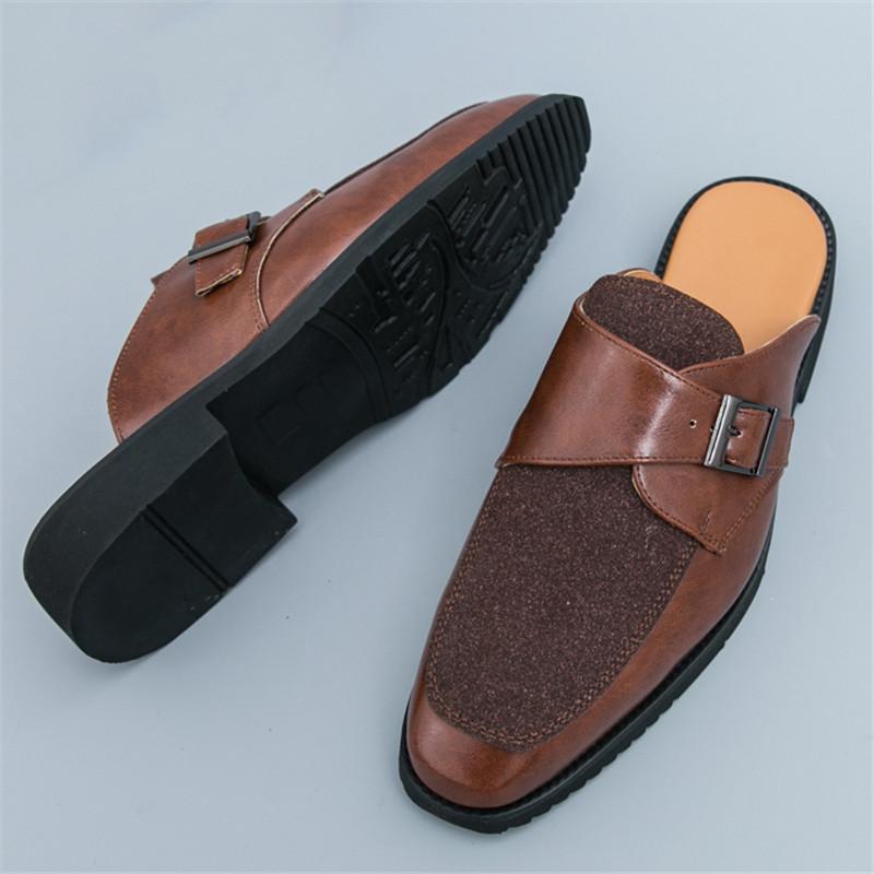 Luxury Designer Brand Men's Printing Pattern Sandals Half Sequin Shoes For Men Mules Casual Shoes Slides Loafers Slippers