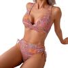 Women's All-Over Print Tie-Up Triangle Bikini Set
