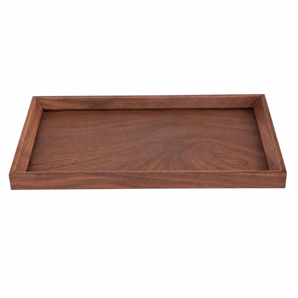 Smooth Polished Serving Plate Solid Wood Food Tray Practical Serving Tray Kitchen Table