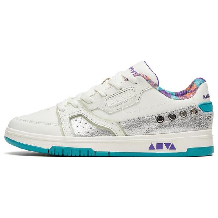 

Новые кроссовки Anta Qiuyou с низким верхом для скейтборда, женские, белые/серебристые, 122329231-1 36