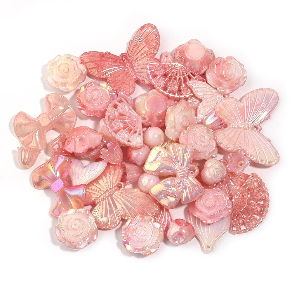 European & American Gradient Resin Beads: Random Styles for DIY Keychains & Mabe Imitation Pearls