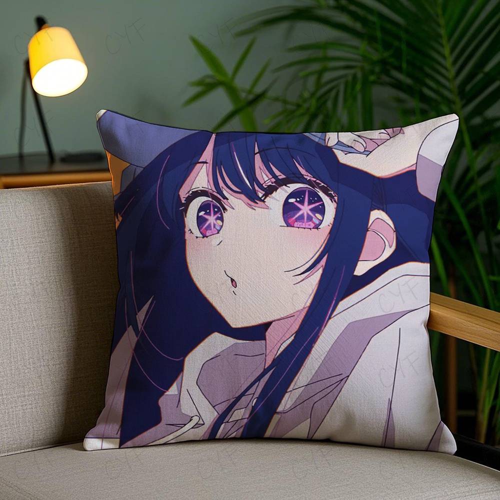 Hot Anime Hoshino Ai Pillow Case Safe Custom Photo Pillow, Anti-Fade Brushed Fleece Cushion, Maternal & Infant Safe.