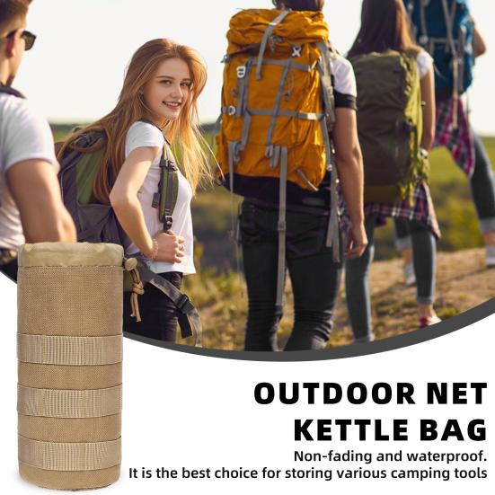 Husă tactică pentru sticle de apă, suport pentru sticle de apă sport, cu șnur deschis în partea de sus și plasă de jos, atașat la centura de rucsac, vestă