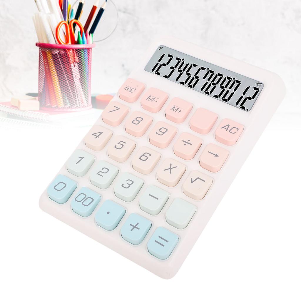 Desktop Calculator 12 Digits LCD Display Large Buttons Ladder Keypad Calculator for   School