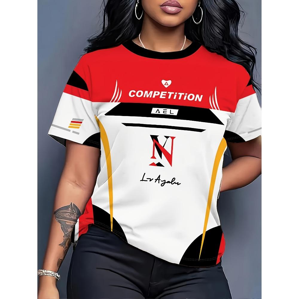 Summer women s contrasting sports style short sleeved T-shirt 2XS