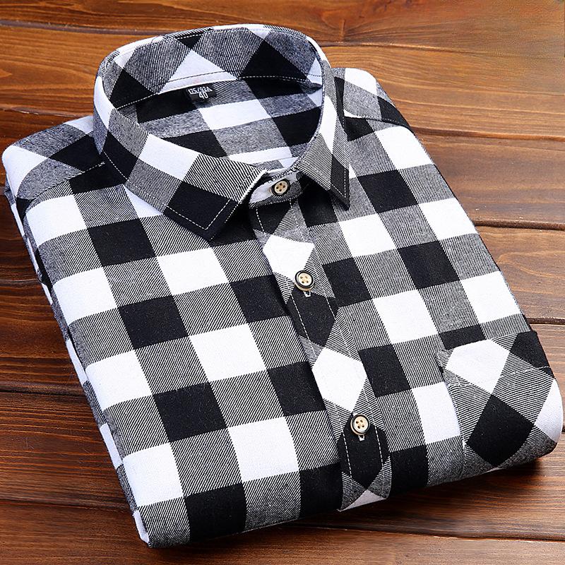 Pánská ležérní kostkovaná košile s dlouhým rukávem nadměrné velikosti Pánské