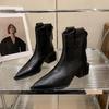 British Martin Boots Children's Autumn and Winter New Fashion Versatile Pointed Temperament Thick Heel Women's Short Boots