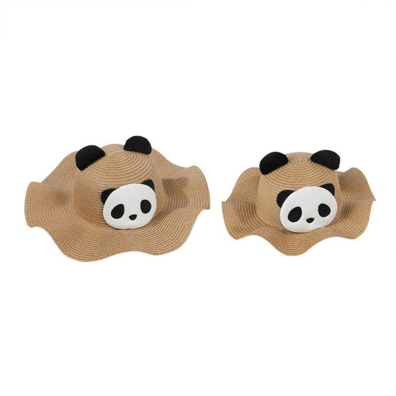 Panda Pattern Kids Summer Sun Hat With Wide Brim For Outdoor Play And Sun Protection