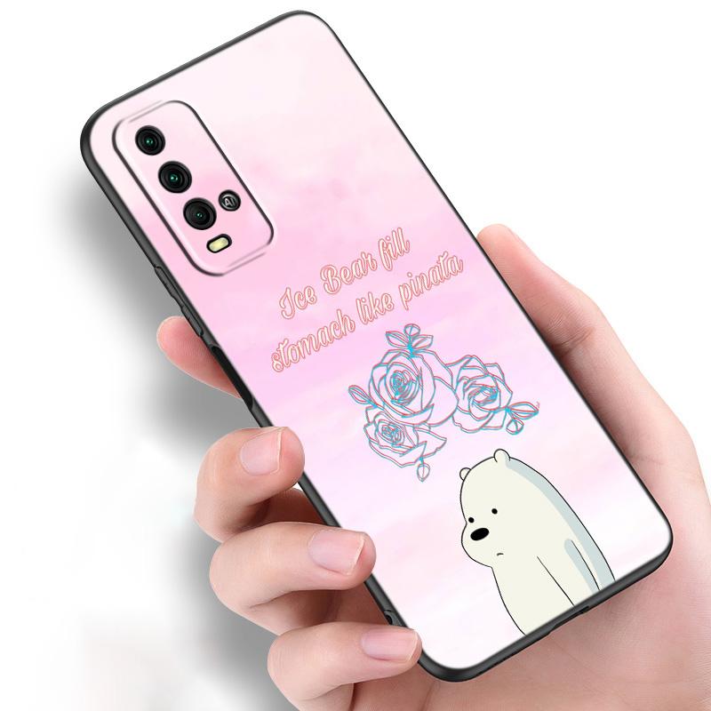 Niedliche Bär Panda Tier Silikon Handyhülle für Xiaomi Redmi Hinweis 11 10 9 8 Pro 11T 10T 10S 9S 8T 9 9A 9C 9T Schwarze Softcover