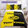Borussia Dortmund Customize Your Name Bedding Set Breathable Duvet Cover with Pillowcases Home Decoration Birthday Gift