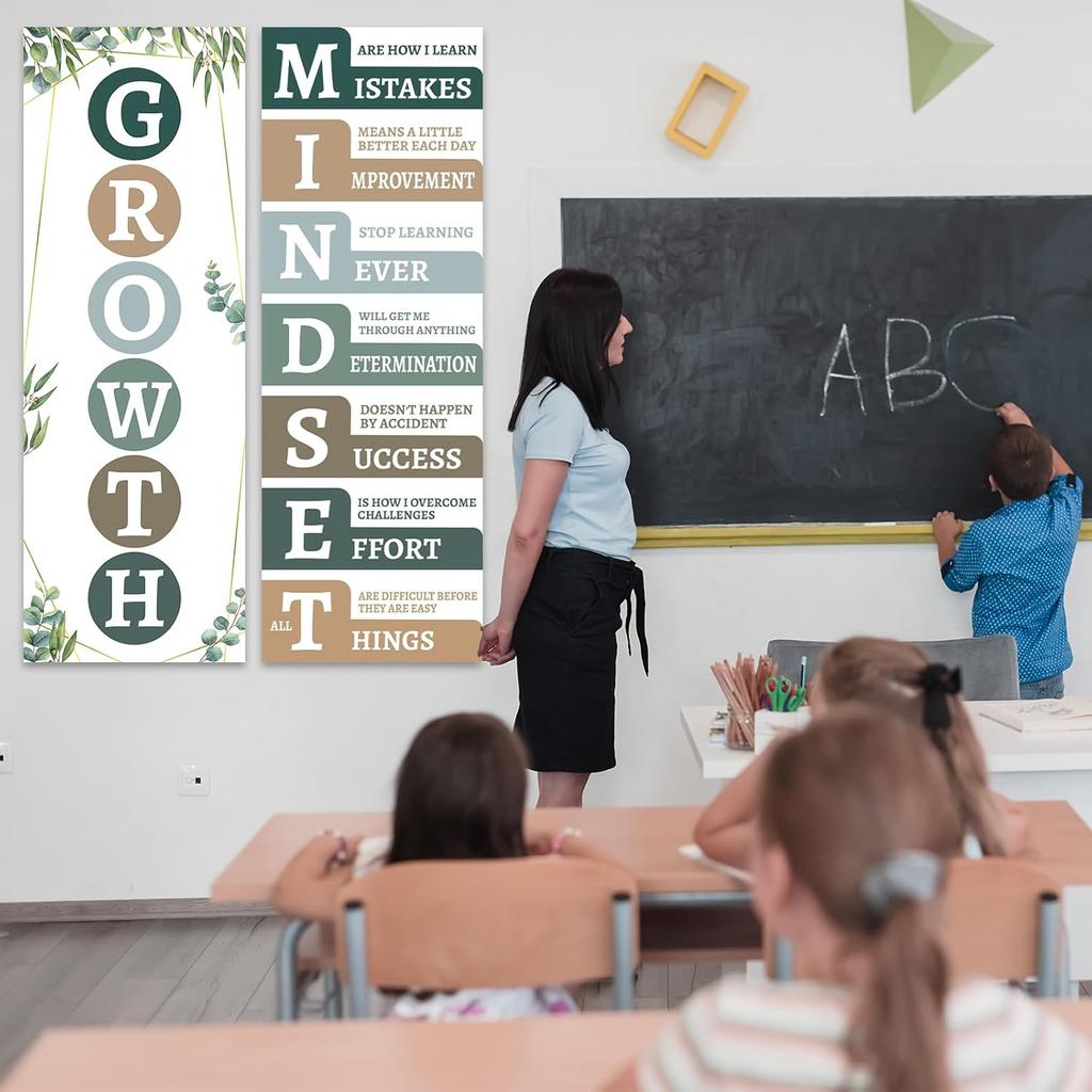 Growth Mindset Posters for Classroom Motivational Posters Decorations Bulletin Board Banner Eucalyptus pirational School Poster