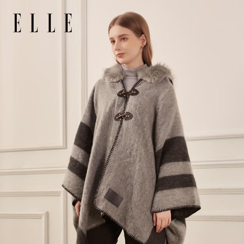 ELLE Women's Warm Plush Shawl Cape