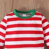Children's Striped T-Shirt And Pants Two-Piece Set Kids Loungewear Christmas Clothing