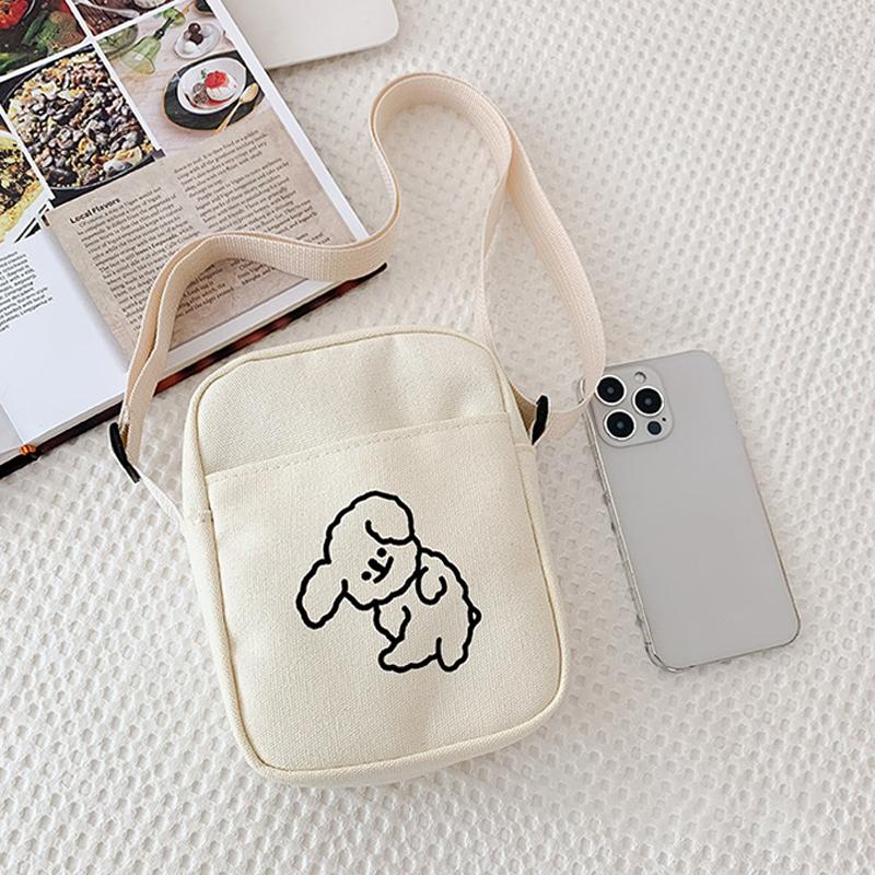 Fashionable Female Cute Crossbody Bag New Versatile Mobile Phone Canvas Bag