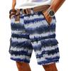 Men's casual trendy colorful printed shorts - Men's multi-pocket workwear sports shorts (without waistband)