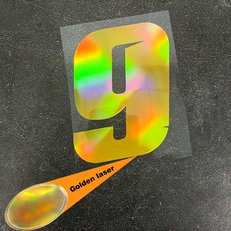 1pc Laser Gold Number Motorcycle Stickers Waterproof for Motorcycle Helmets Mudguards Car Windows Bicycle Universal Vinyl Decals