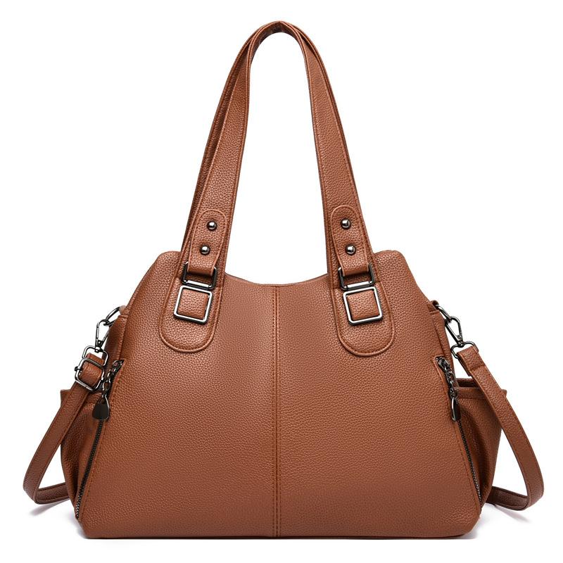 New Retro Shoulder Bag, Fashionable Tote Bag, Multi-layer Large Capacity, Fashionable Diagonal Commuting Bag