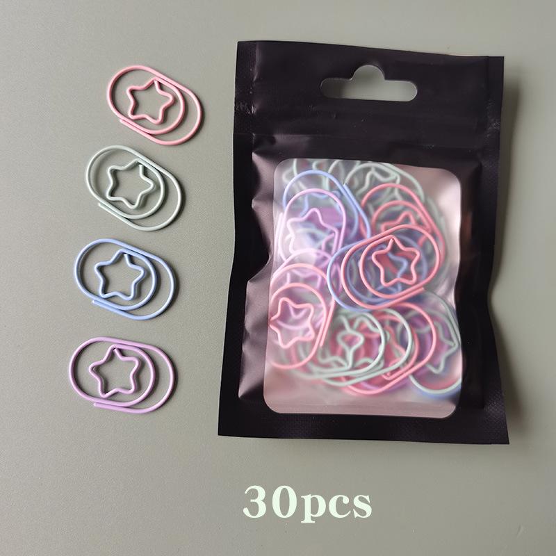 

Heart, Star, Moon, Diamond Metal Paperclips - 30-Count Set