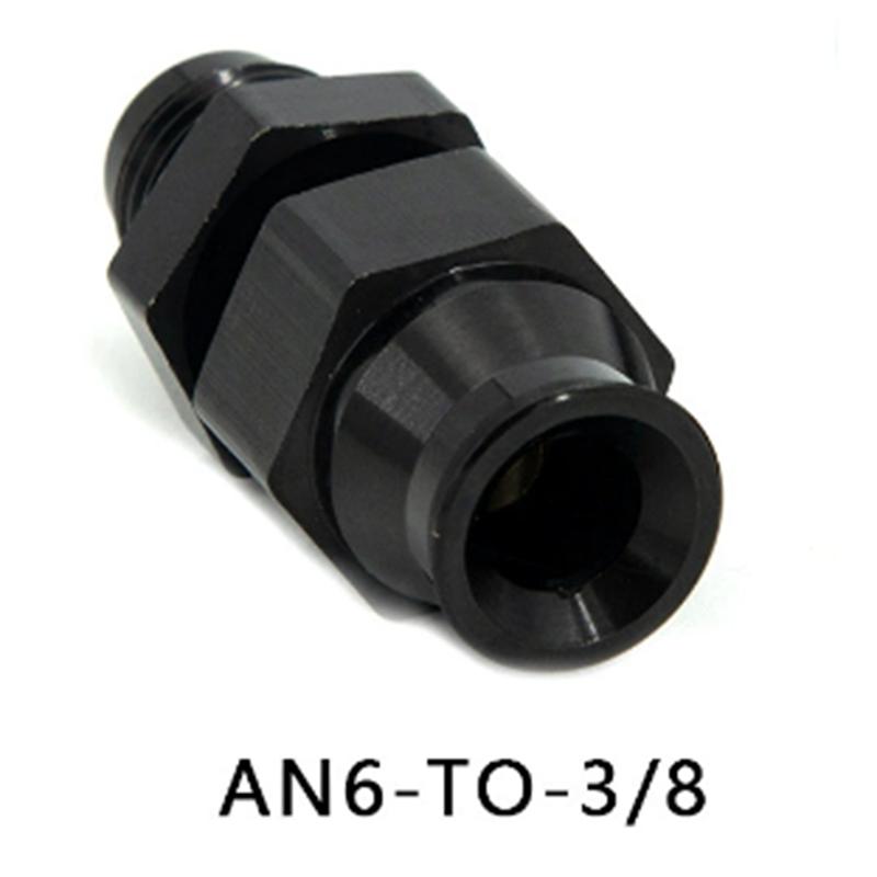 Ac29-Black Anodized Aluminum AN6 Male To AN6 Male Straight Connector 3/8" Tube Hose Fitting Adapter