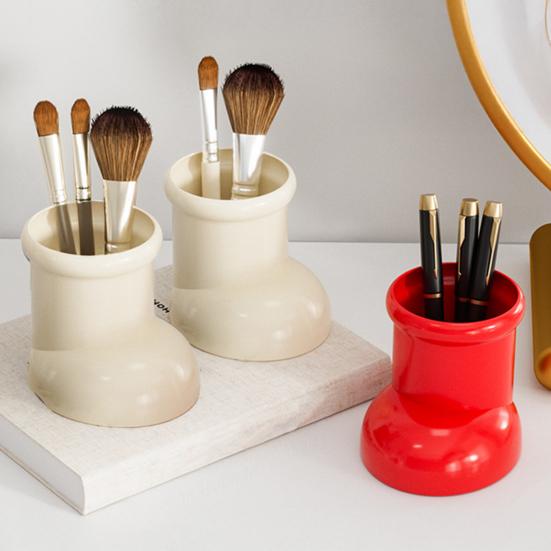 Cute Boot-Shaped Storage Box Large Capacity Organizer For Makeup Brushes