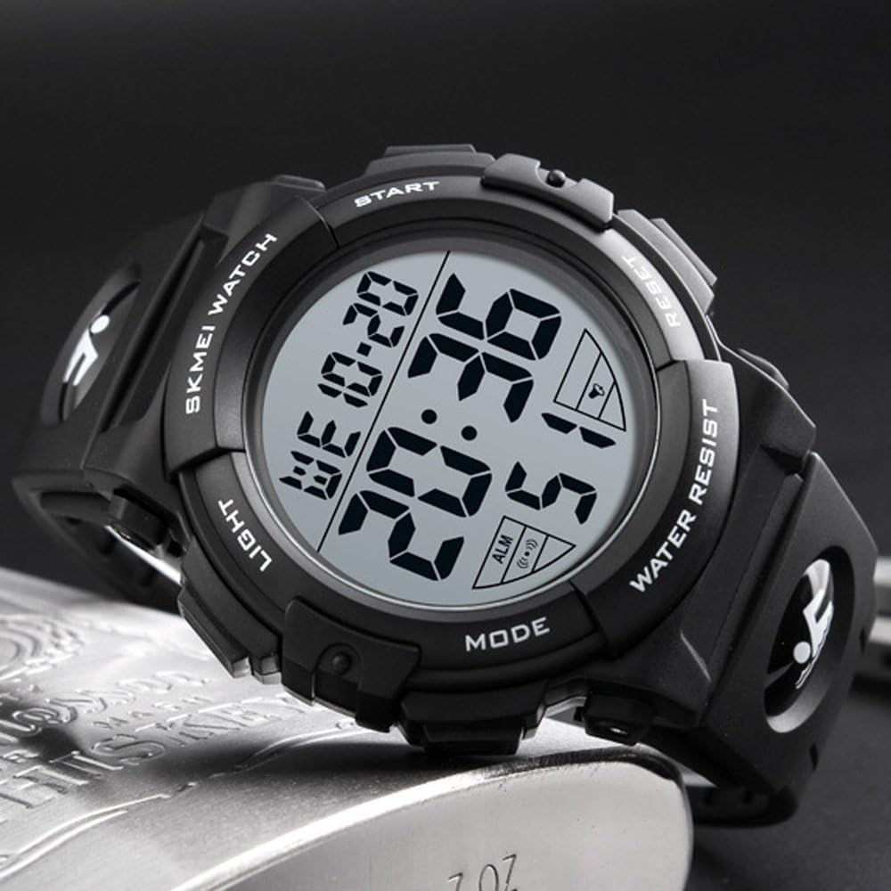 Timever Digital Sports Watch Men's Waterproof LED Alarm Multi-Function Large Display