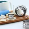 6Pcs Stainless Steel Ruffled Edge Round Biscuit Mold Hand Press Type Rust-proof Dumpling Skin Cutting Mold Corrosion-resistant