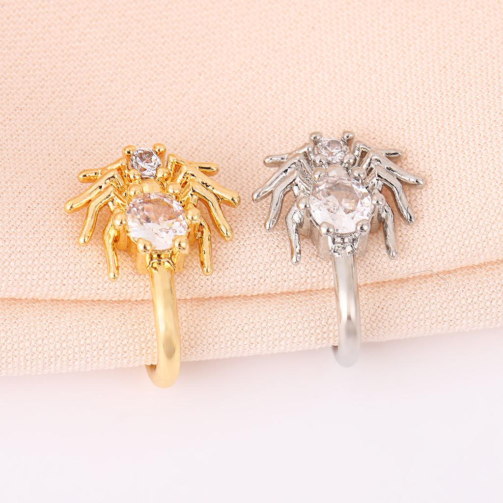 Bezbolestný Piercing Pavoučí Nosní Klip Měděný Mikro-Vykládaný Zirkon Kreativní Piercing do Nosu Osobnostní Niche Pavoučí Nosní Dekorace
