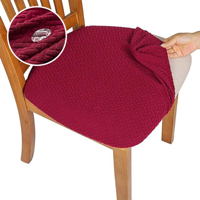 

Водонепроницаемый жаккардовый чехол на сиденье стула, однотонный чехол на обеденный стул, эластичные съемные чехлы на подушки для гостиной, кухни, дома светло-желтого