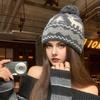 Pom-pom deer printed knitted hat children show their faces small autumn and winter new wool hat warm and cold ear protection