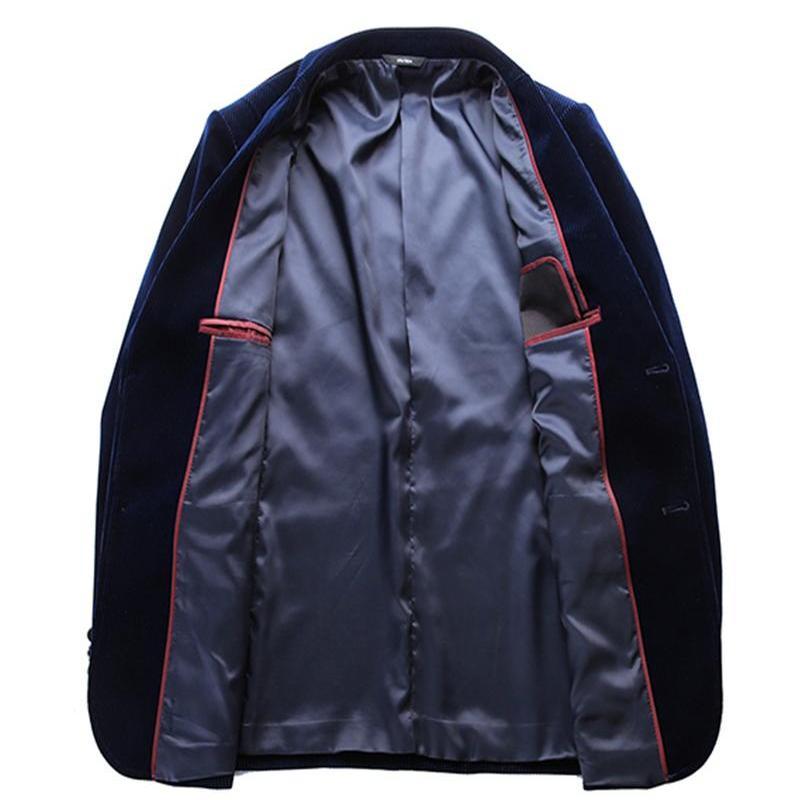 Boutique European Plus Size Pánský oblek Móda Business Italský styl Gentleman Elegantní šaty Manšestrové Tenké Ležérní šaty Blazer