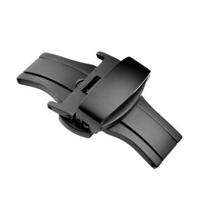 WOCCI Stainless Steel with Watch Band Replacement D-Buckle Double-Sided Buckle, Push-Button Clasp, 20mm/Black
