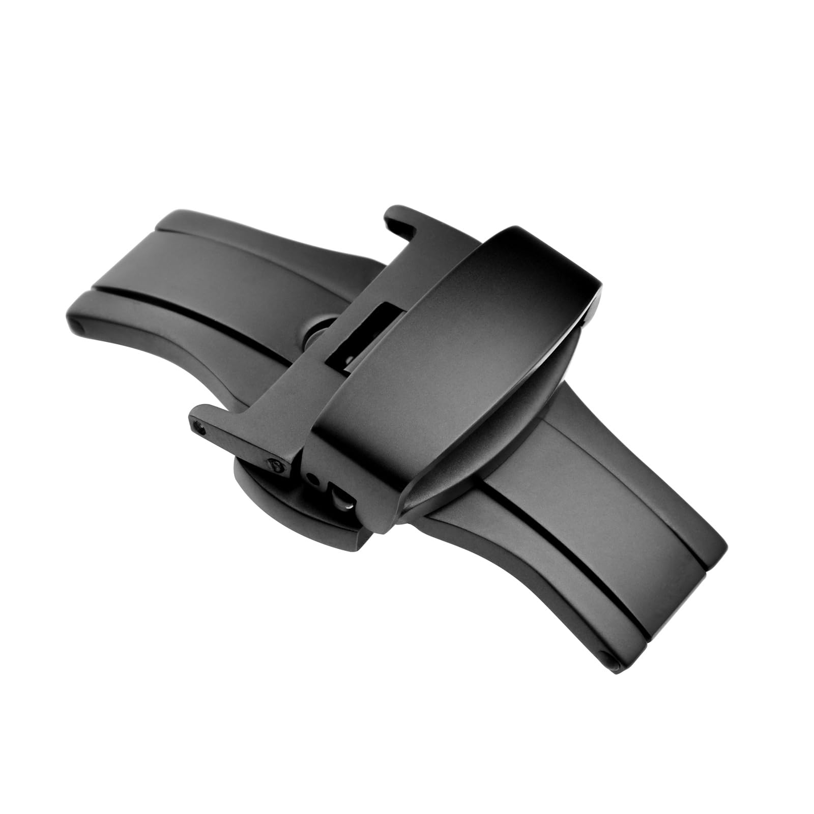 WOCCI Нержавеющая сталь с ремешком для часов Замена D-образной пряжки Двусторонний замок, Застежка-кнопка, 20 мм/Черный чёрный